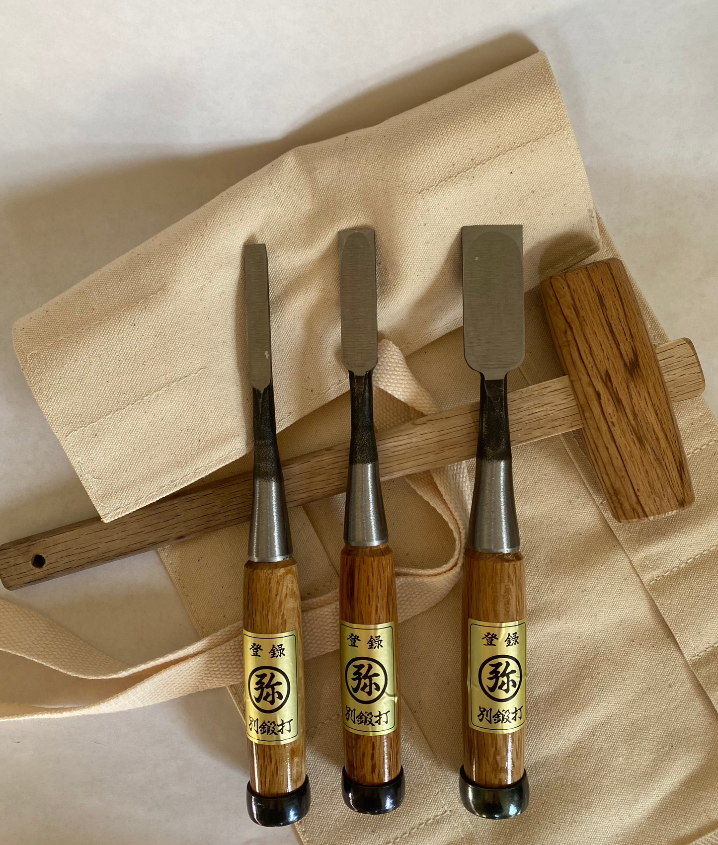 Three Chisel Starter Set with Chisel Roll.