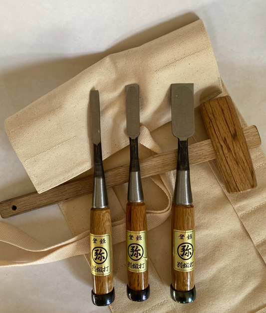 Three Chisel Starter Set with Chisel Roll